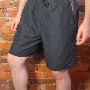 Nike Swoosh Swim Shorts (Black, Blue, & Gray)